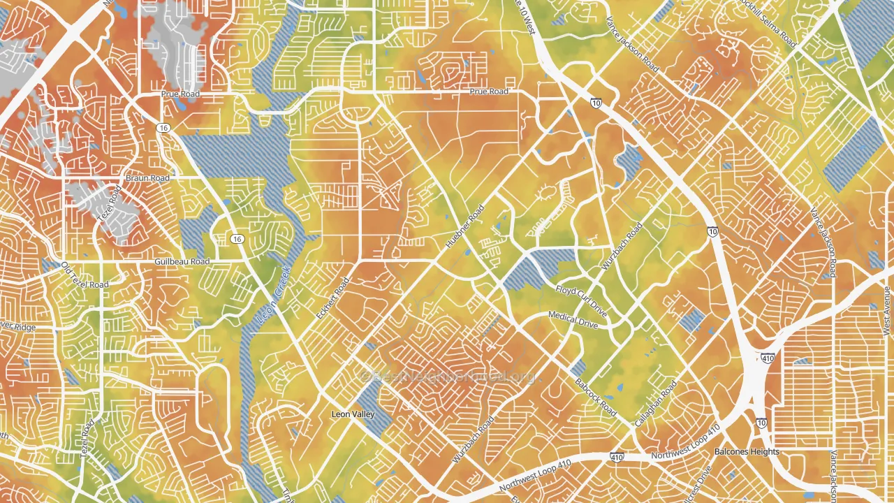 Bike Grade map of 78240, TX