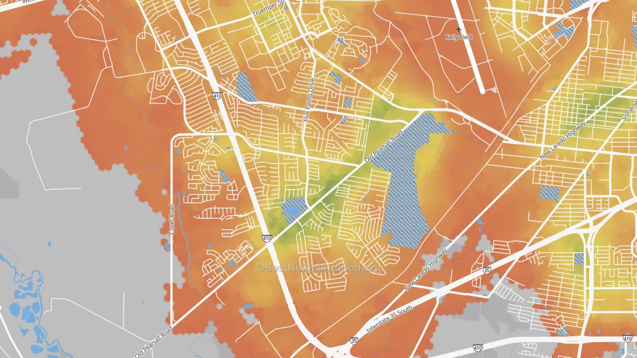 Bike Grade map of 78242, TX