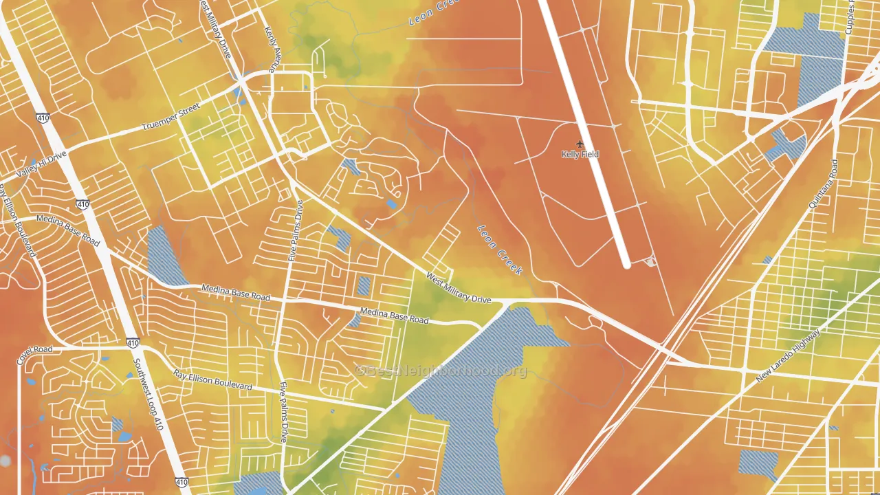 Bike Grade map of 78243, TX