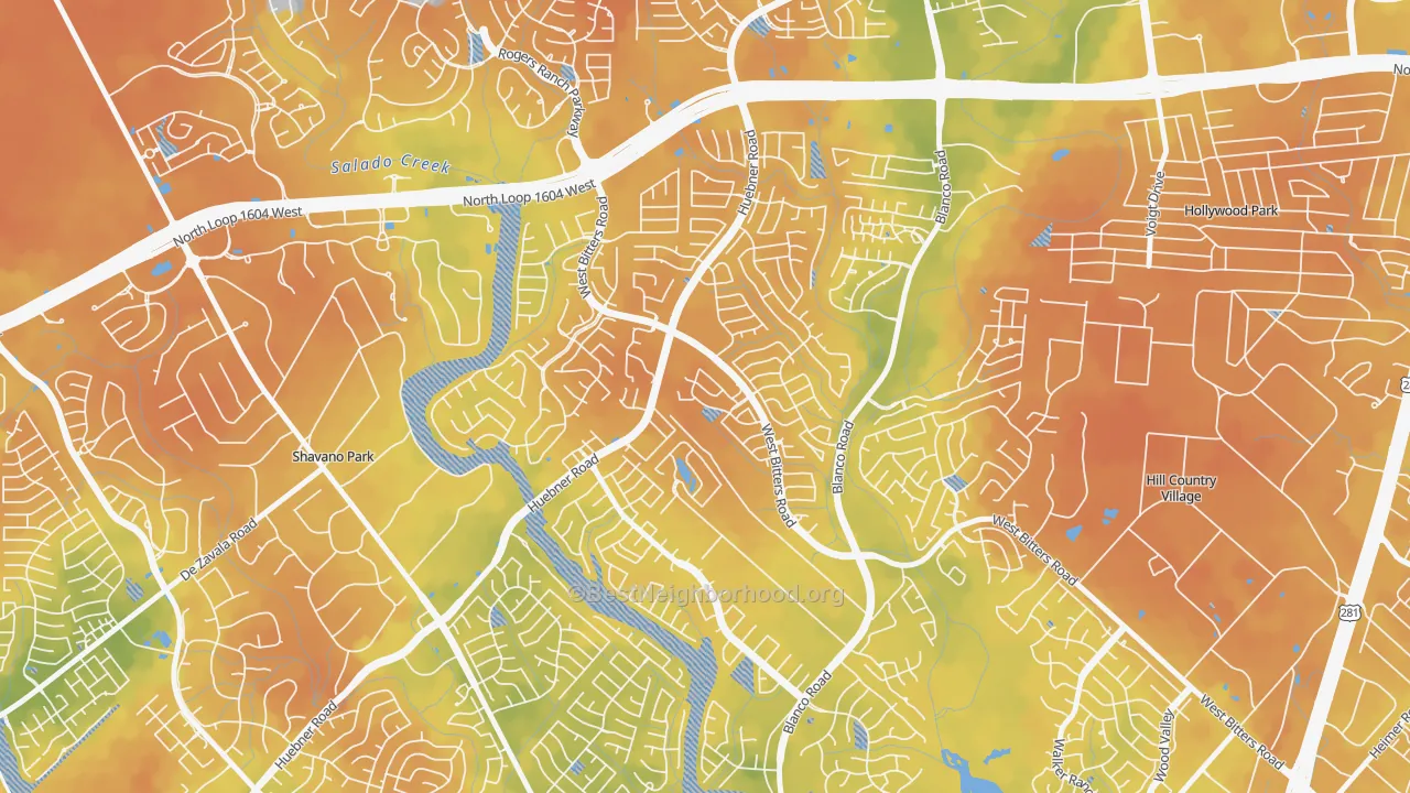 Bike Grade map of 78248, TX