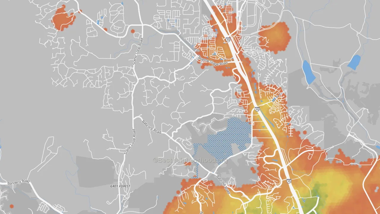 Bike Grade map of 78255, TX