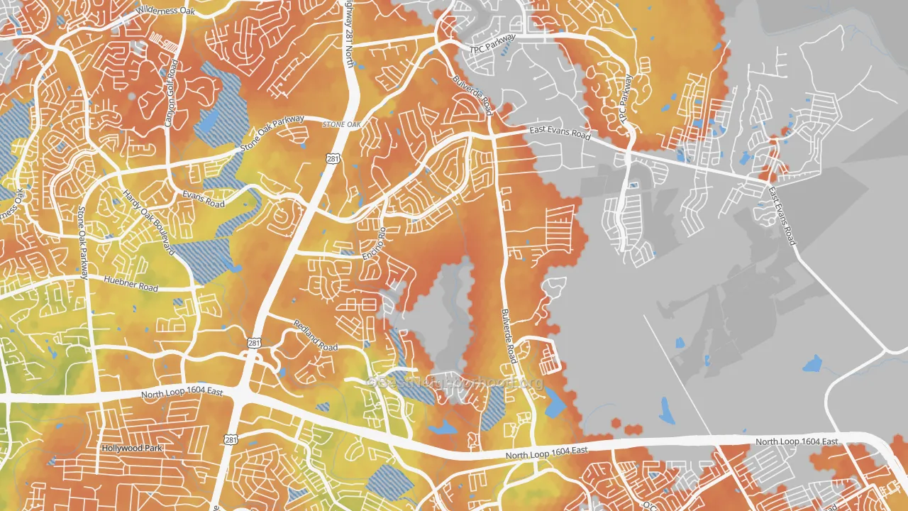 Bike Grade map of 78259, TX