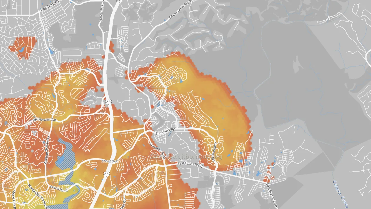 Bike Grade map of 78261, TX