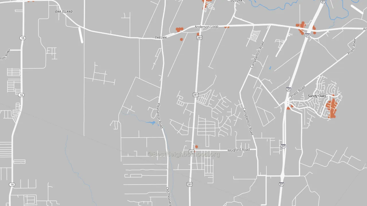 Bike Grade map of 78264, TX