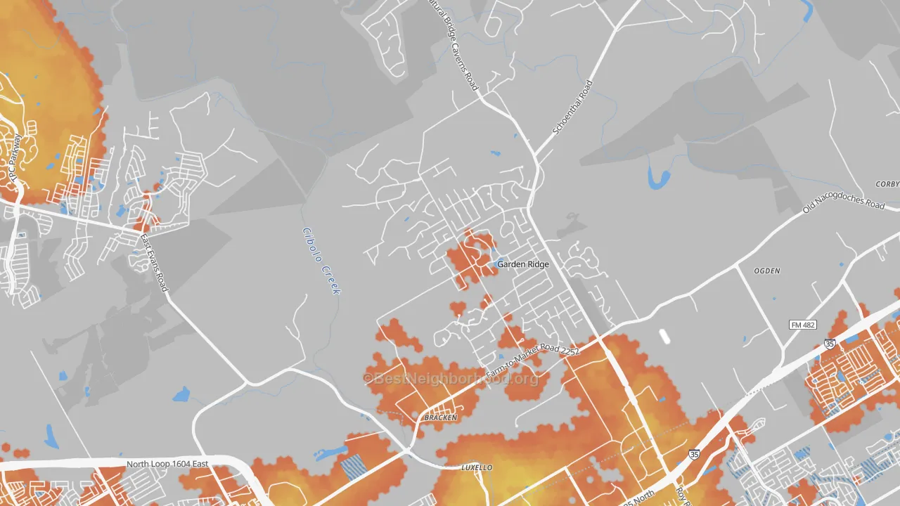 Bike Grade map of 78266, TX