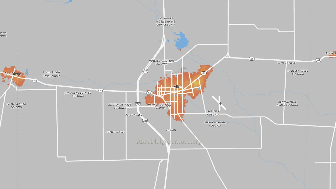Bike Grade map of 78332, TX
