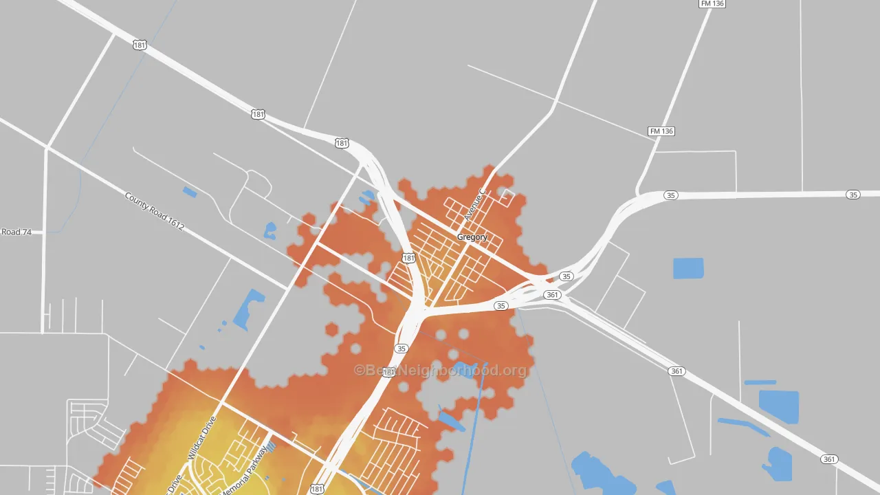 Bike Grade map of 78359, TX
