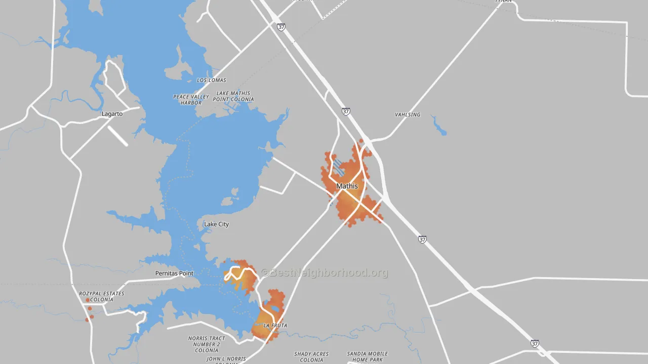 Bike Grade map of 78368, TX