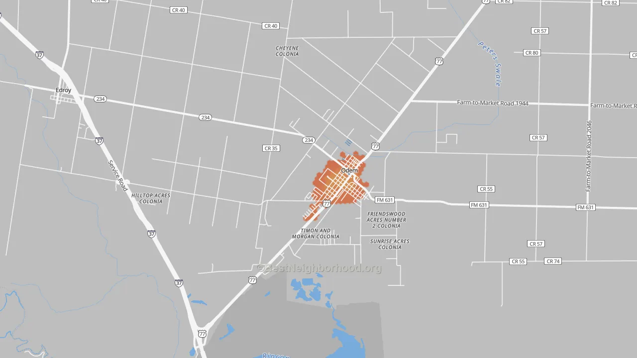 Bike Grade map of 78370, TX