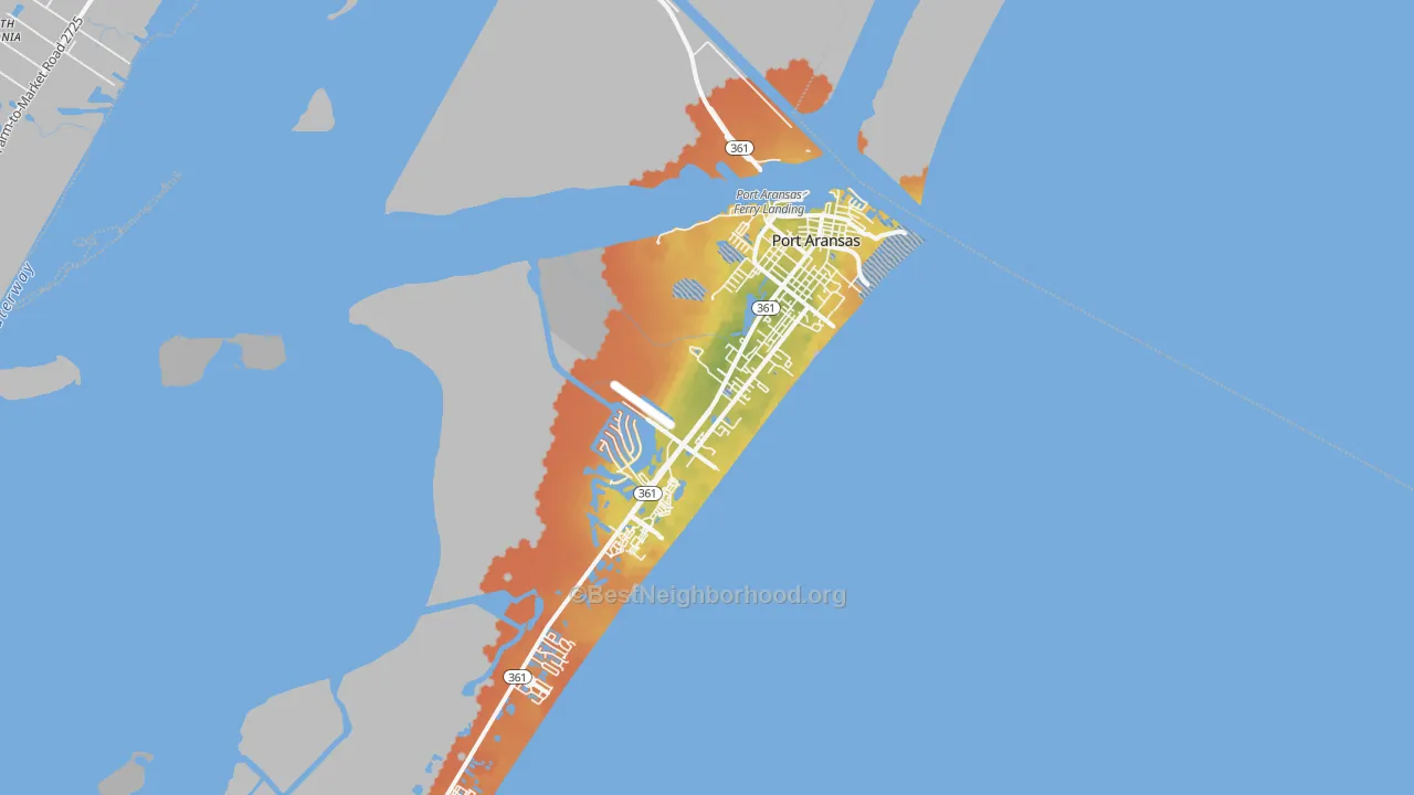 Bike Grade map of 78373, TX