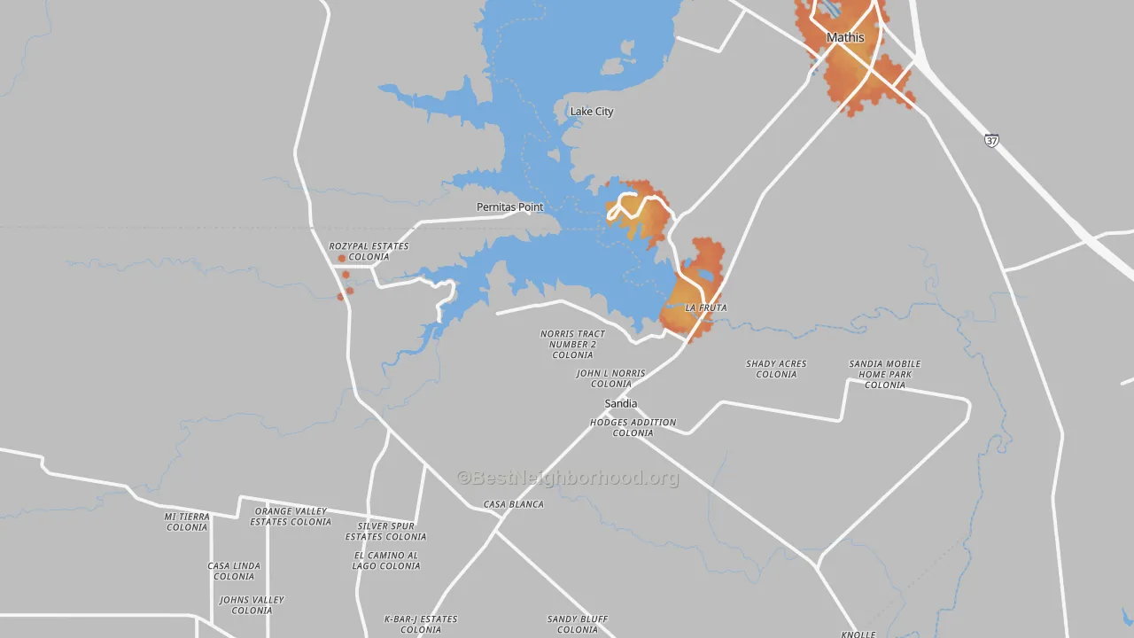 Bike Grade map of 78383, TX