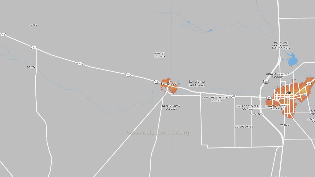 Bike Grade map of 78384, TX