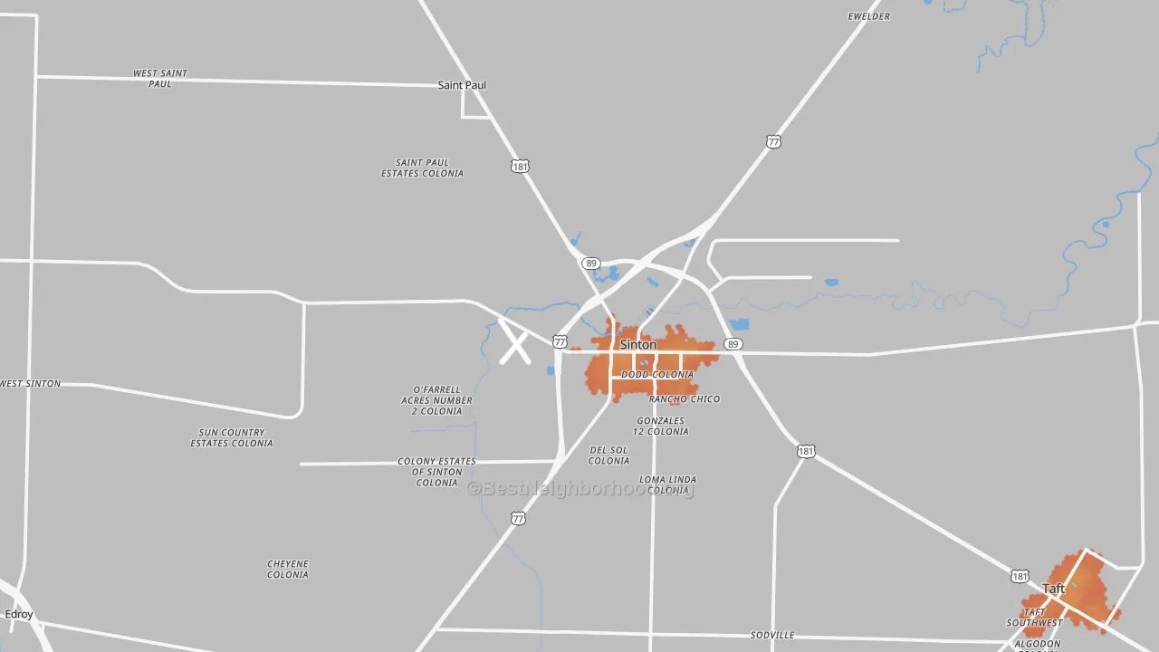 Bike Grade map of 78387, TX