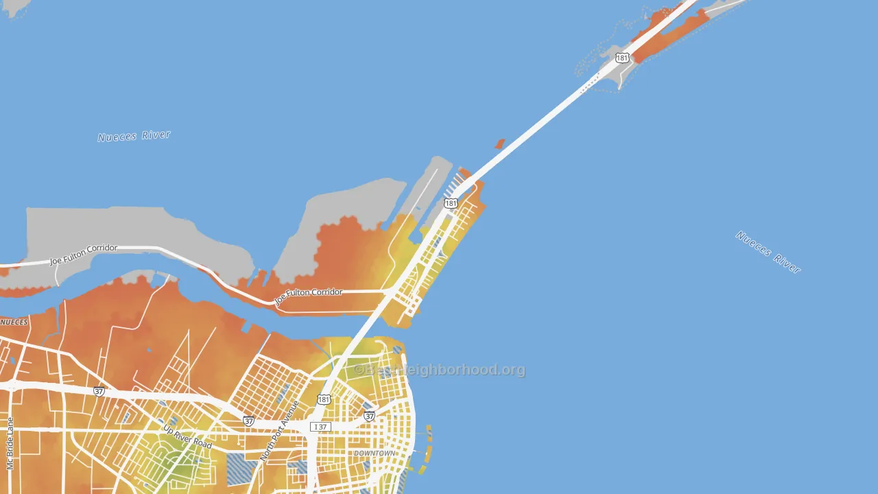 Bike Grade map of 78402, TX