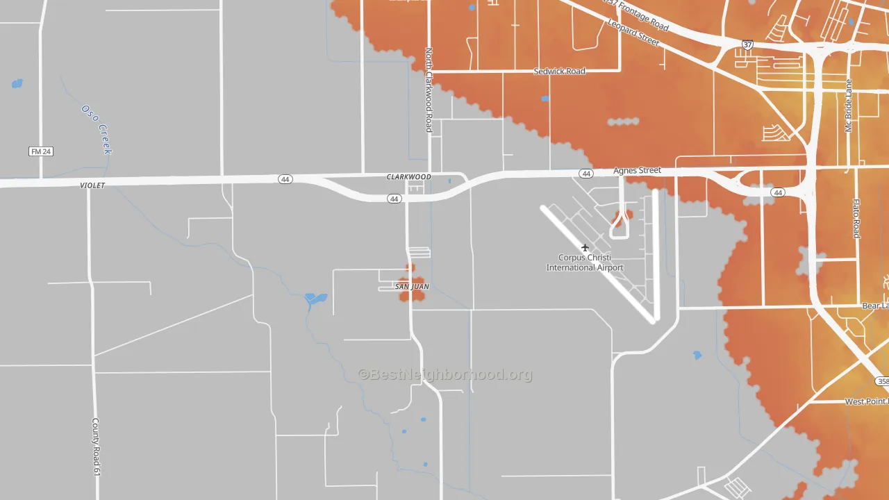 Bike Grade map of 78406, TX