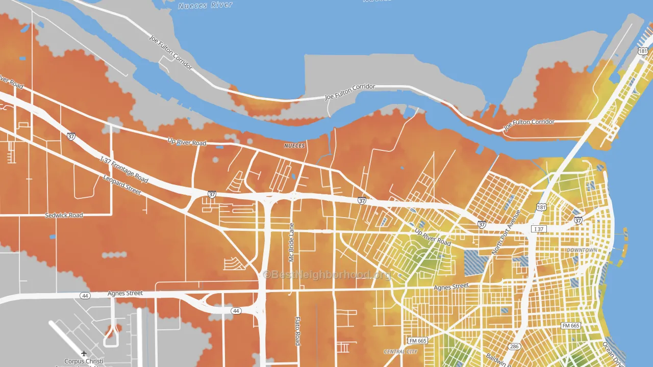 Bike Grade map of 78407, TX