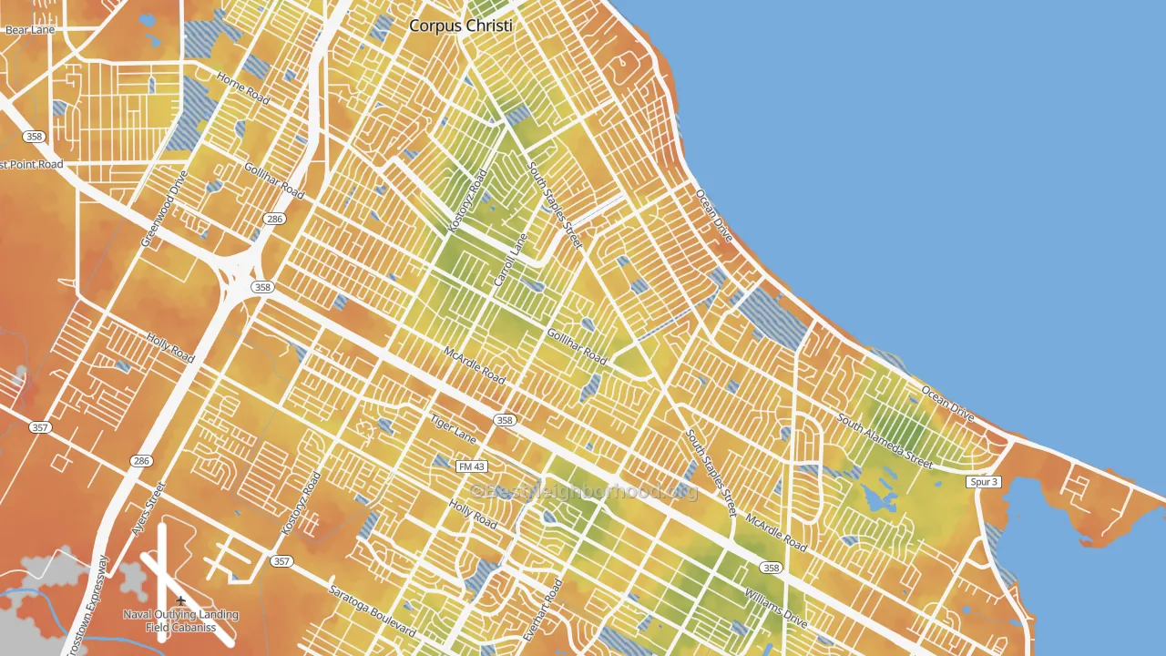 Bike Grade map of 78411, TX