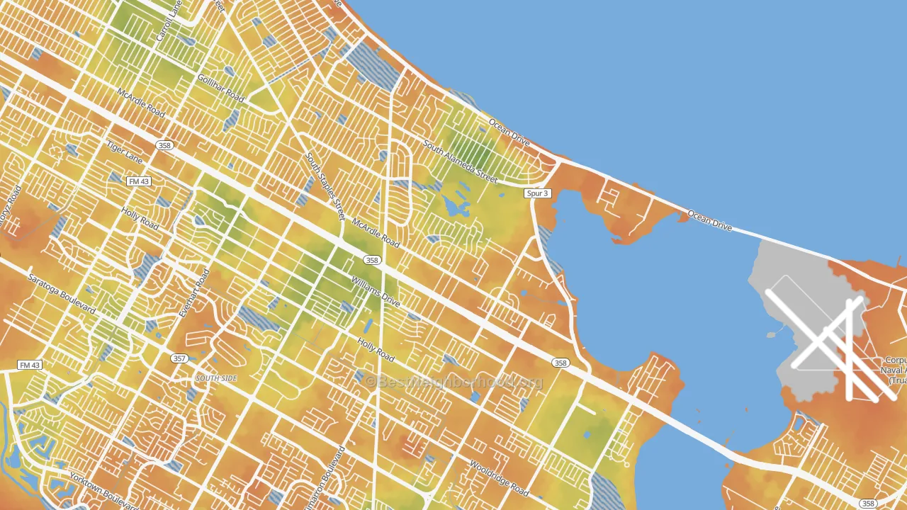 Bike Grade map of 78412, TX