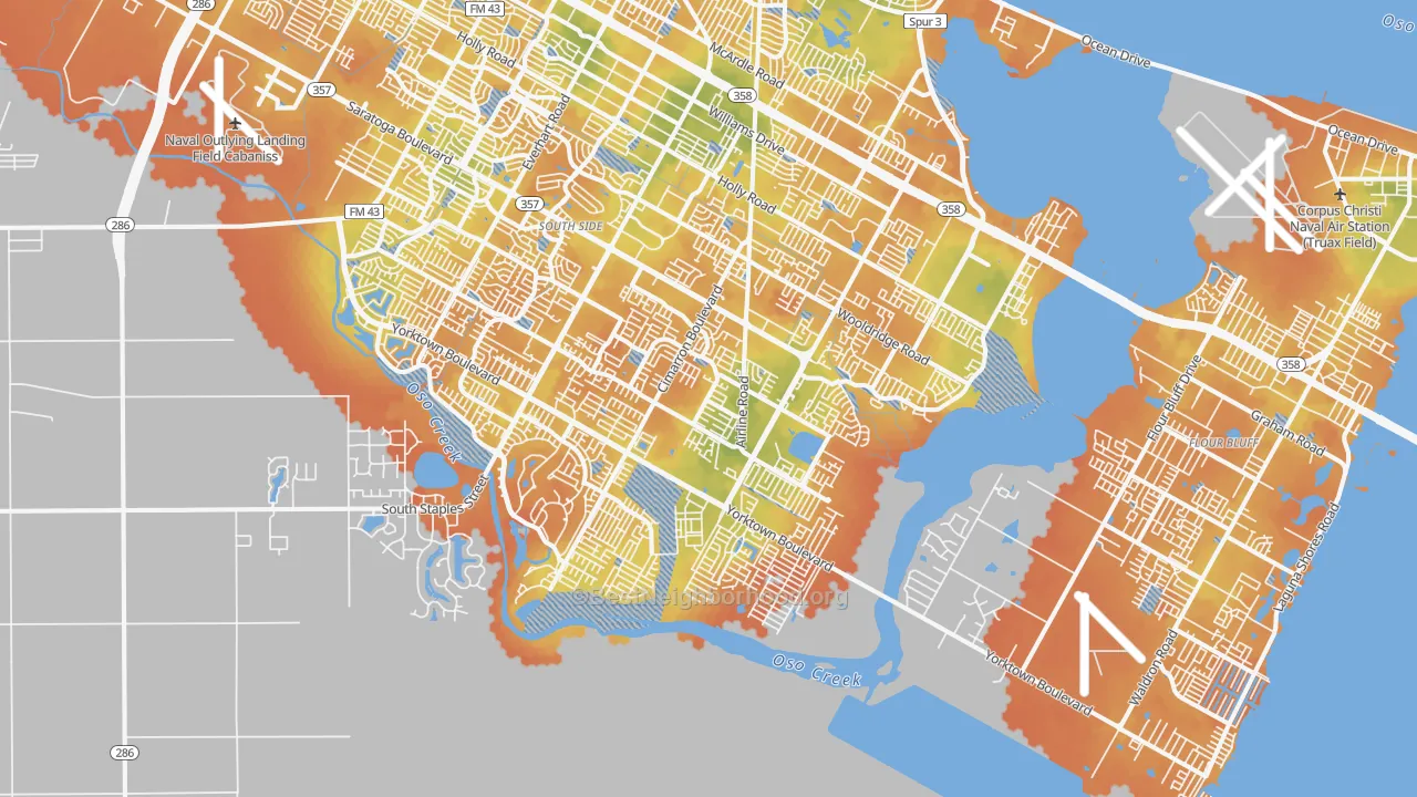 Bike Grade map of 78414, TX