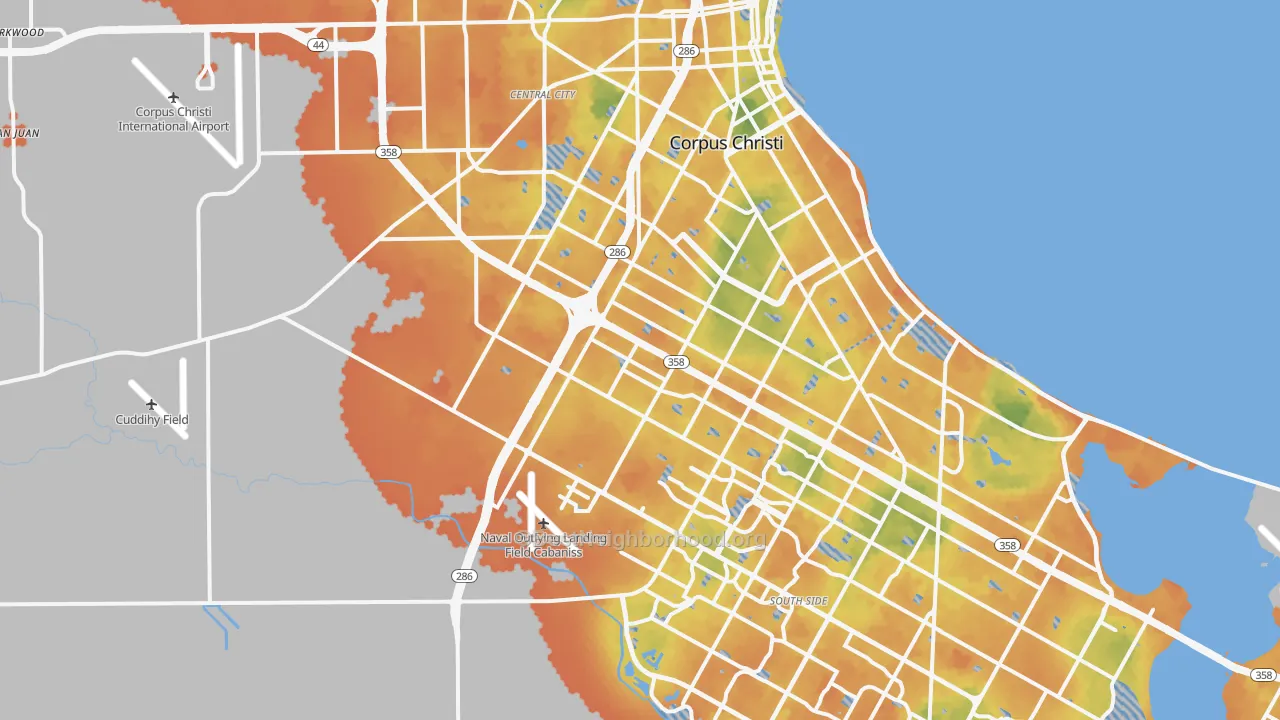 Bike Grade map of 78415, TX