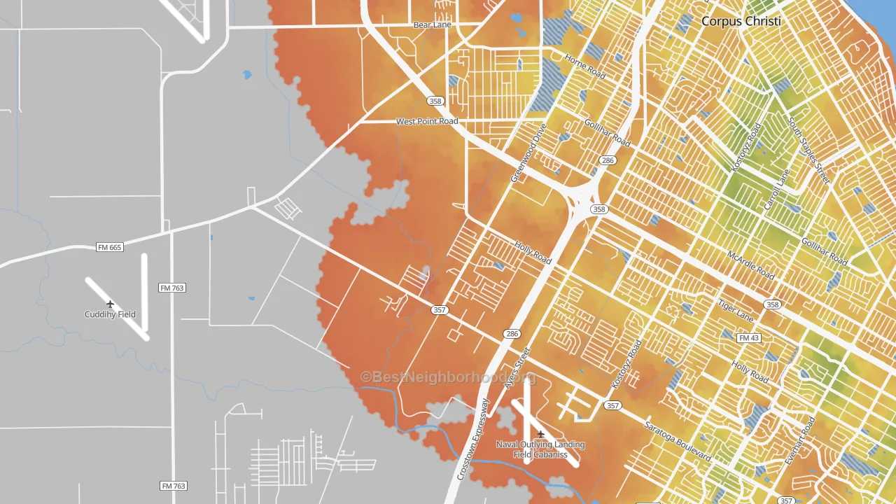 Bike Grade map of 78417, TX