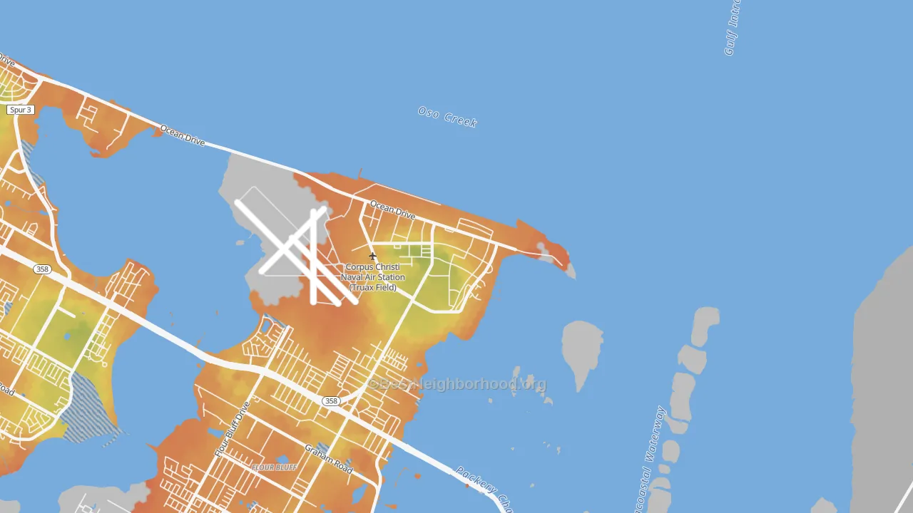Bike Grade map of 78419, TX