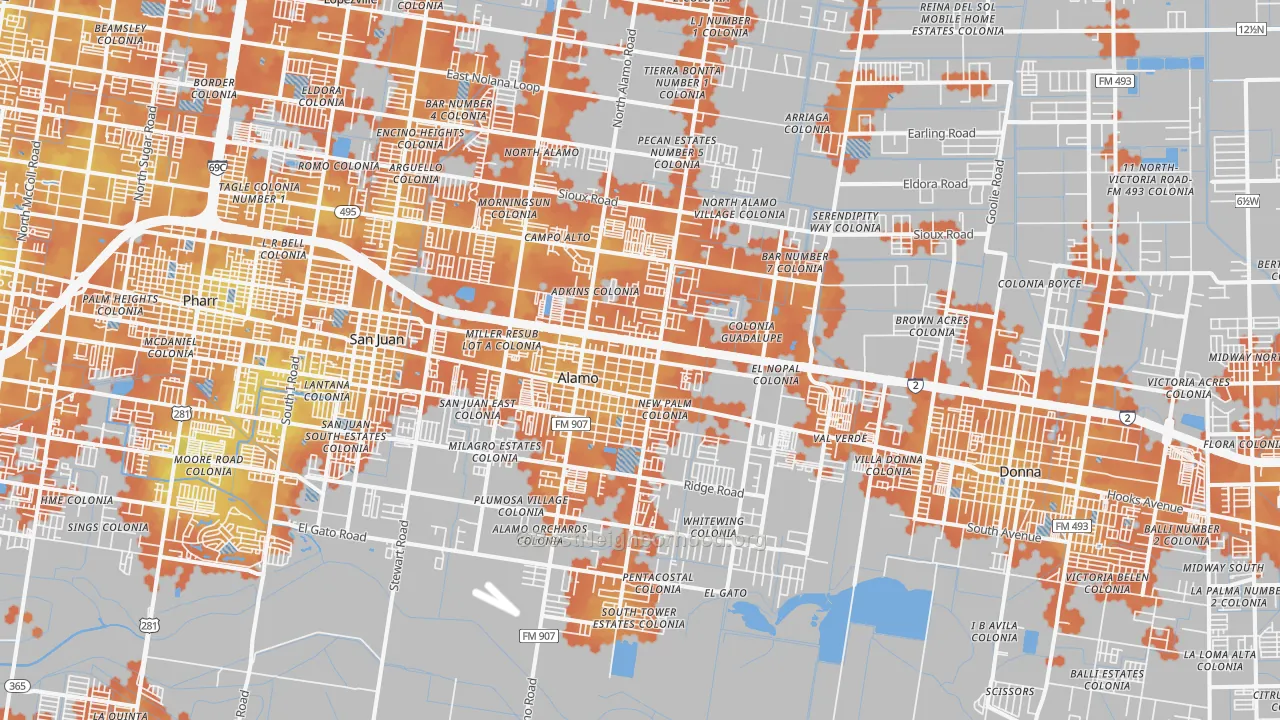 Bike Grade map of 78516, TX