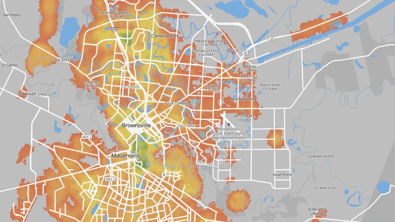 Bike Grade map of 78521, TX