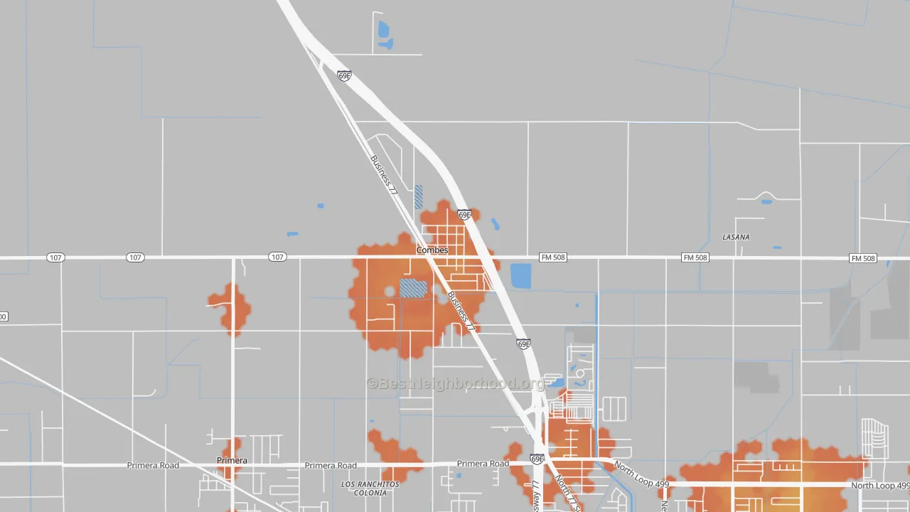 Bike Grade map of 78535, TX