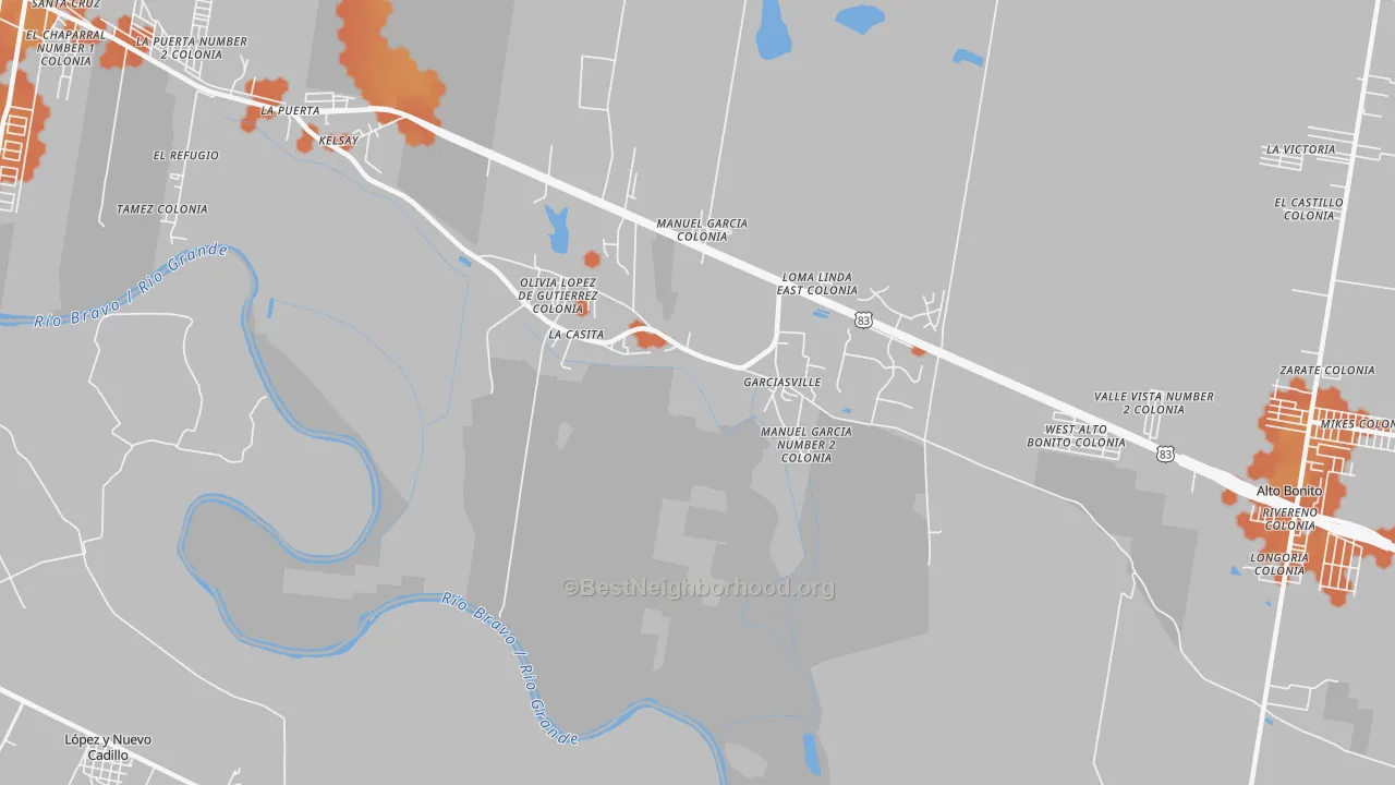 Bike Grade map of 78547, TX