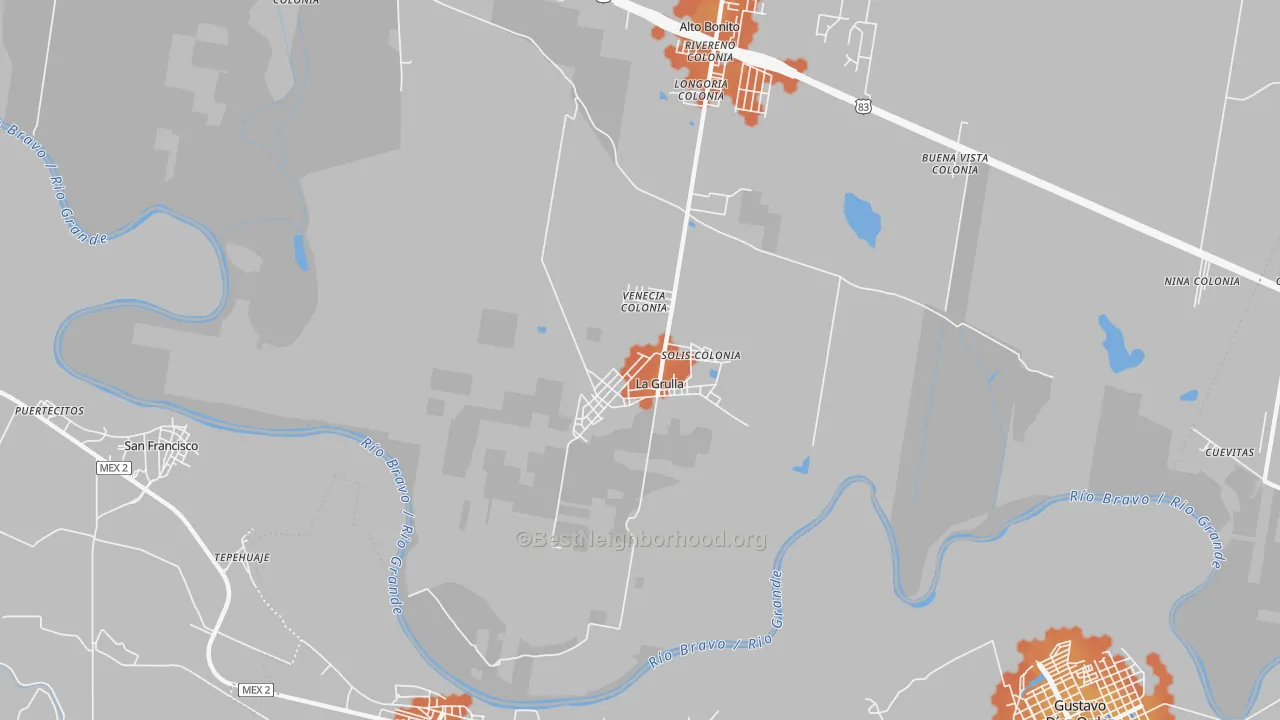 Bike Grade map of 78548, TX