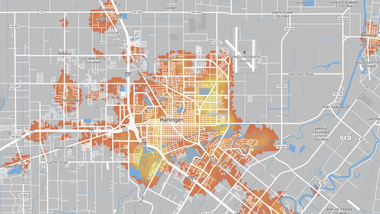 Bike Grade map of 78550, TX