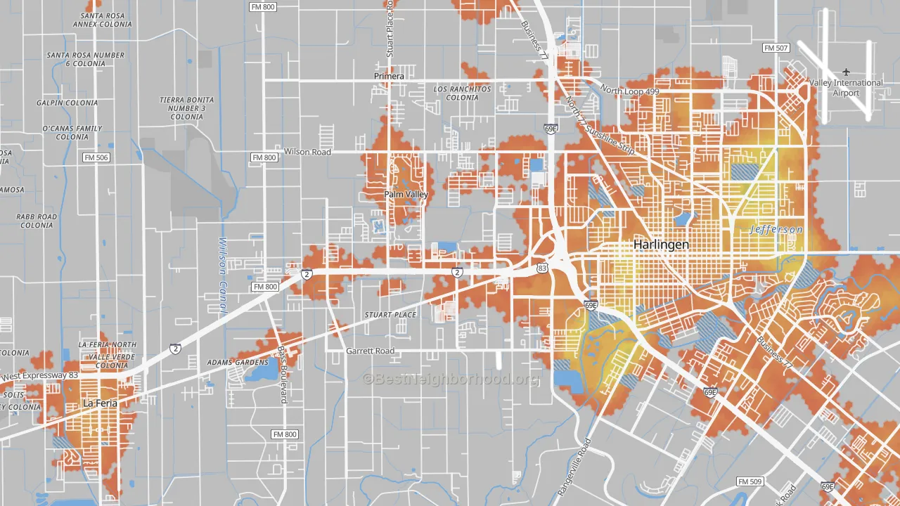 Bike Grade map of 78552, TX