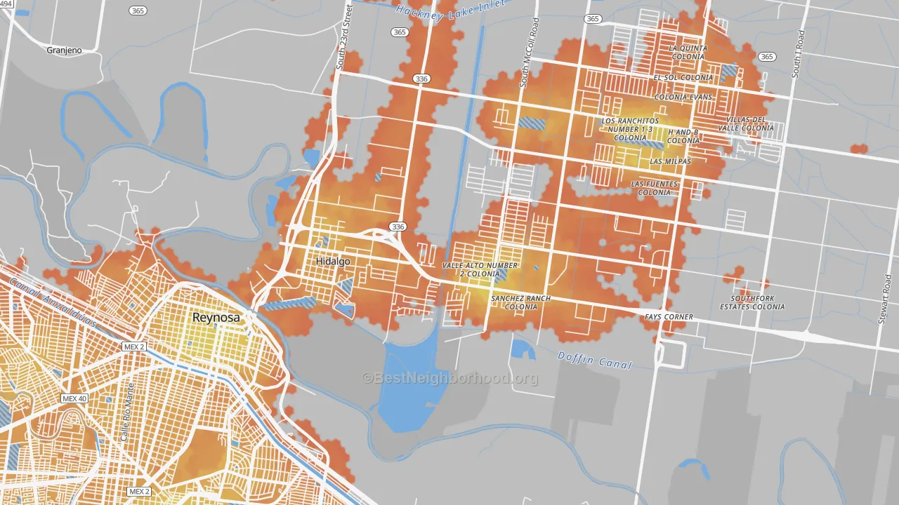 Bike Grade map of 78557, TX