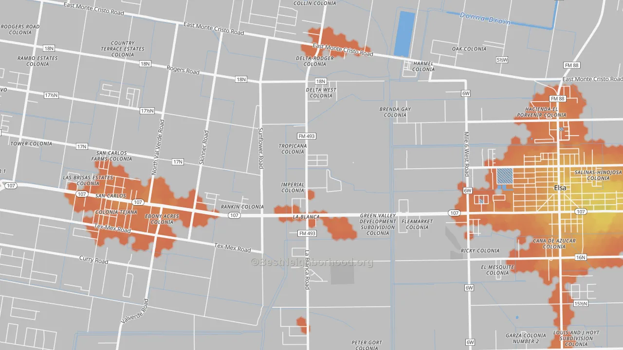 Bike Grade map of 78558, TX