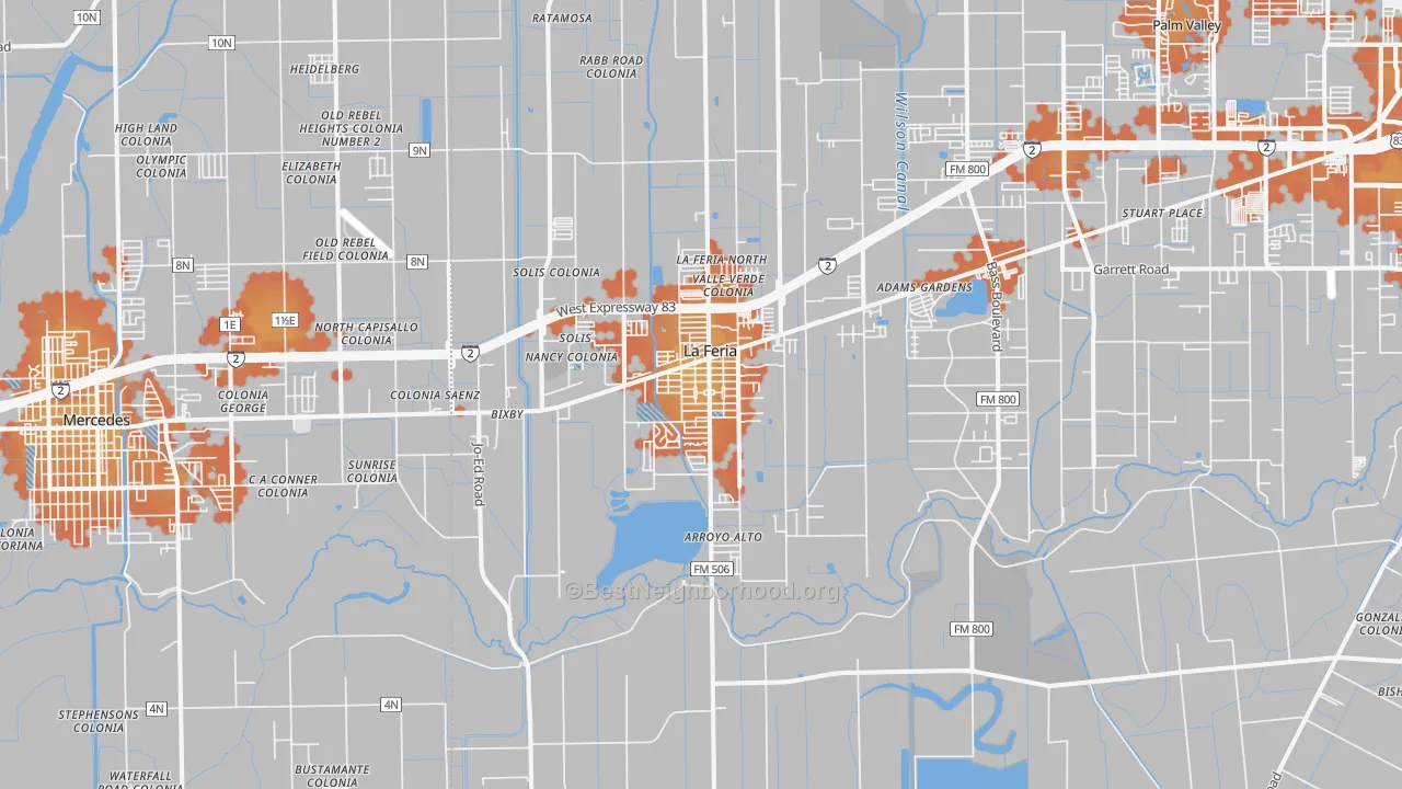 Bike Grade map of 78559, TX