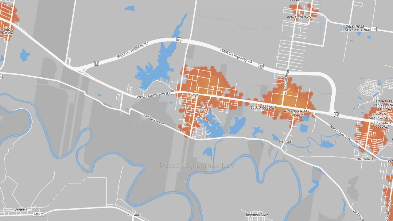 Bike Grade map of 78560, TX