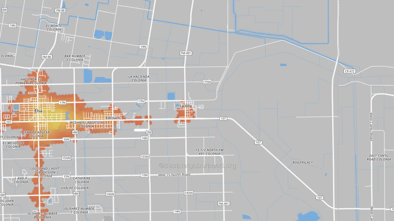 Bike Grade map of 78562, TX