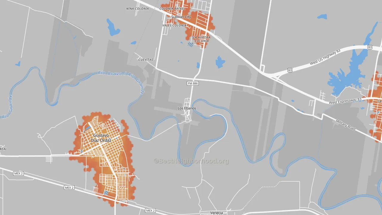 Bike Grade map of 78565, TX