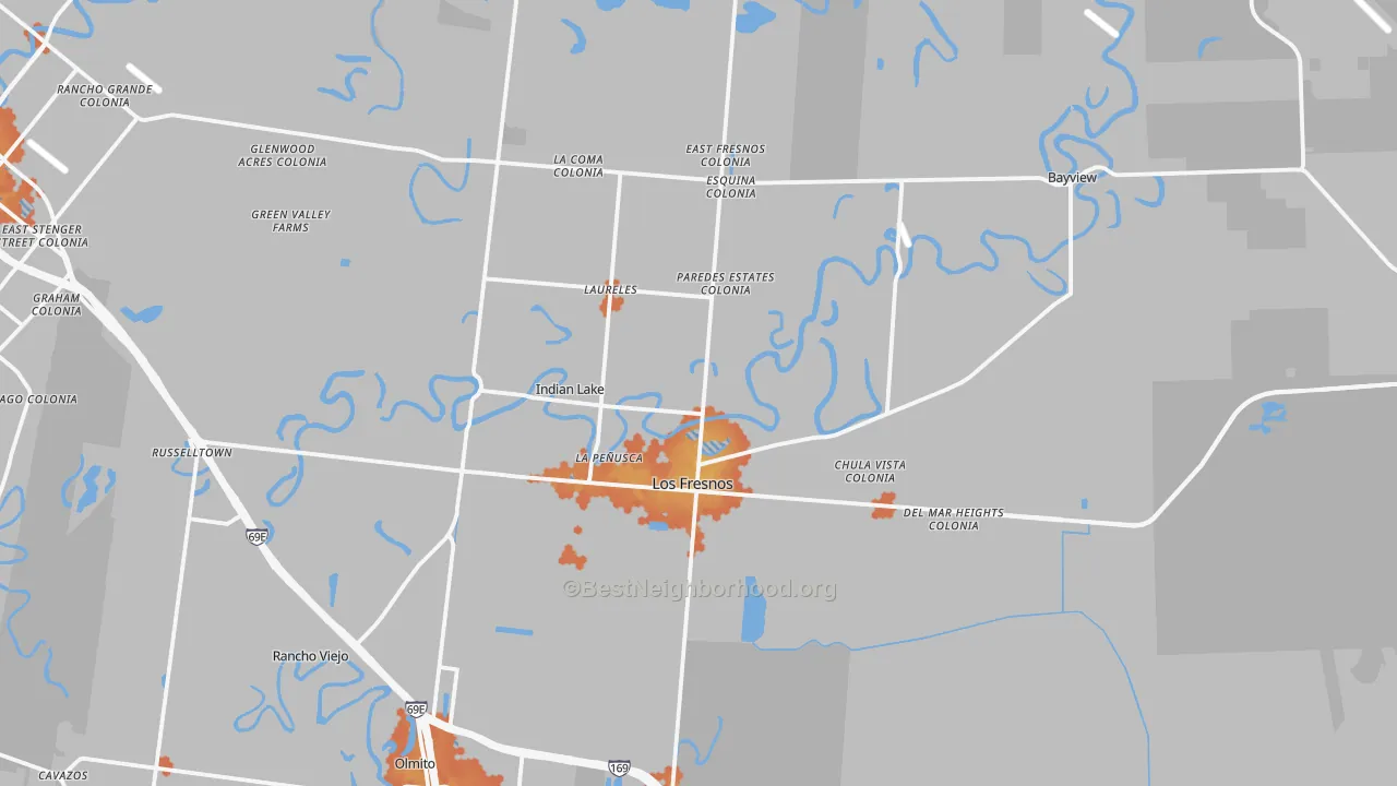 Bike Grade map of 78566, TX