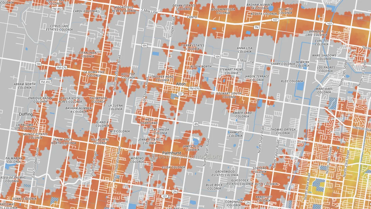 Bike Grade map of 78573, TX