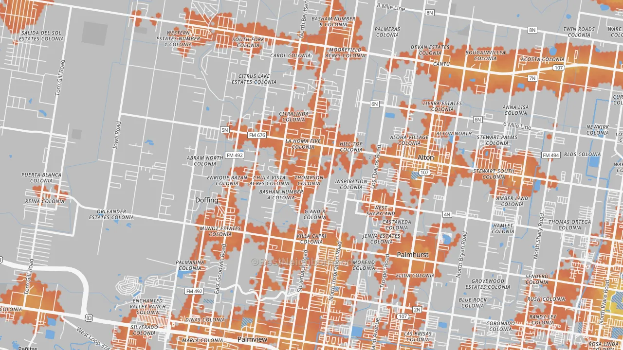Bike Grade map of 78574, TX