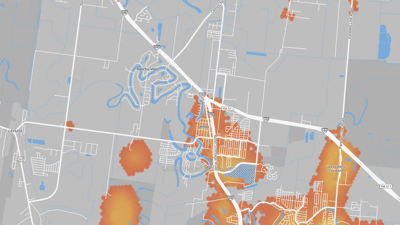 Bike Grade map of 78575, TX