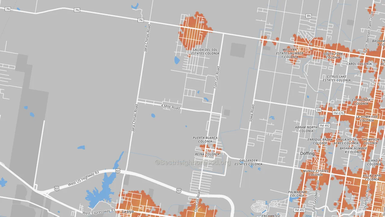 Bike Grade map of 78576, TX