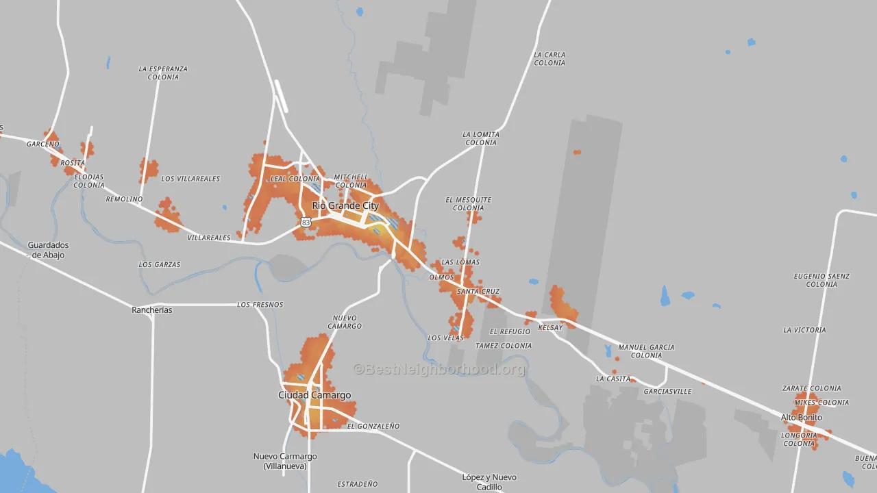 Bike Grade map of 78582, TX