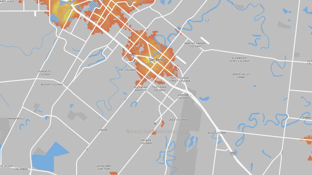 Bike Grade map of 78586, TX