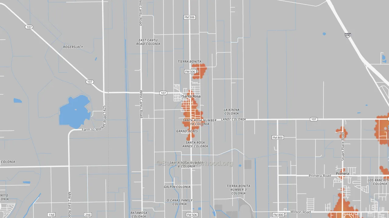 Bike Grade map of 78593, TX