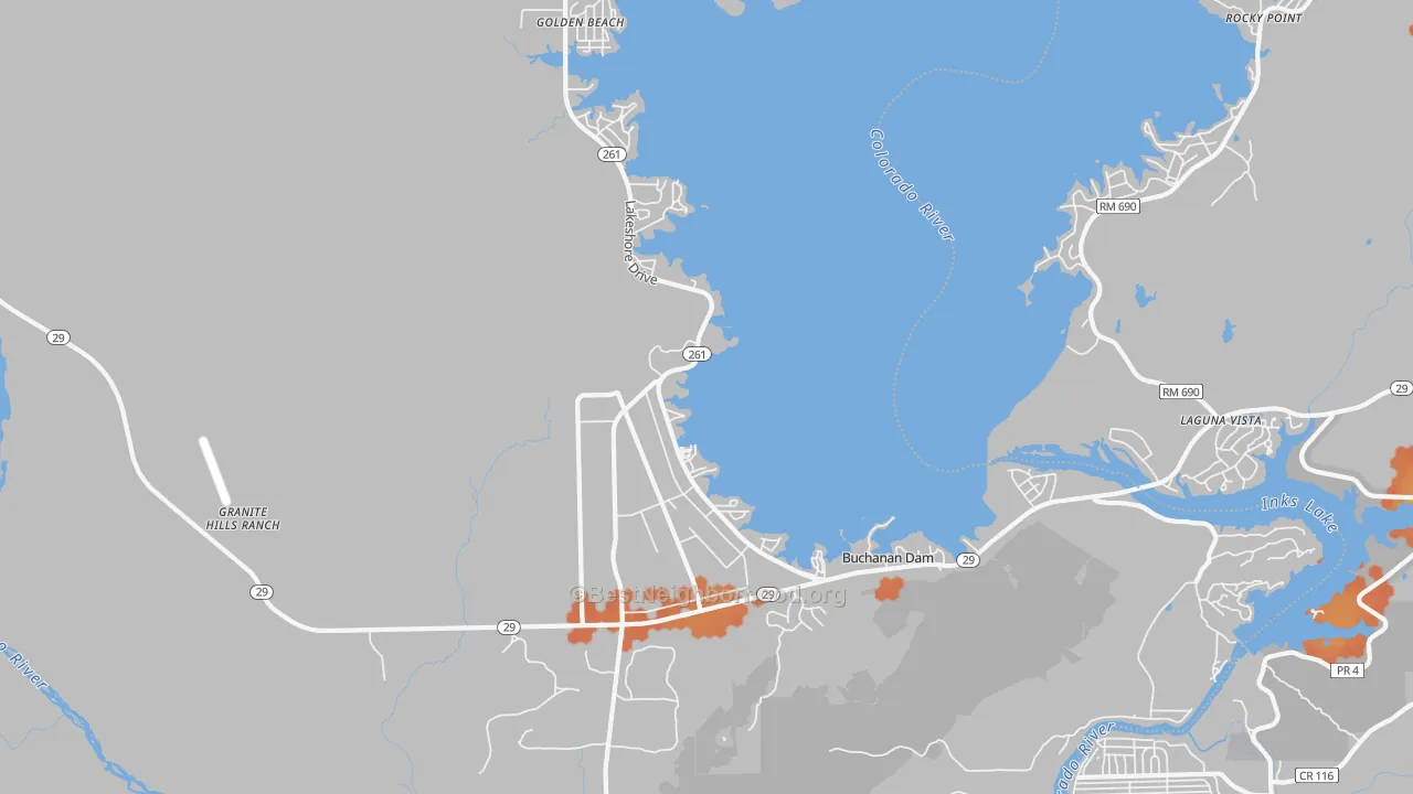 Bike Grade map of 78609, TX