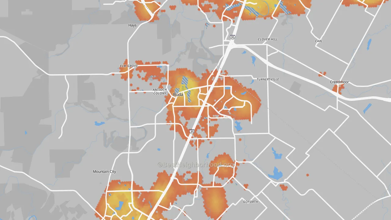 Bike Grade map of 78610, TX