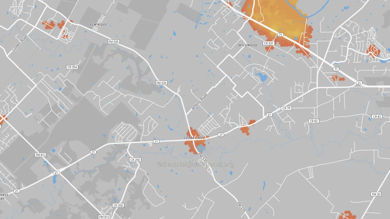 Bike Grade map of 78612, TX